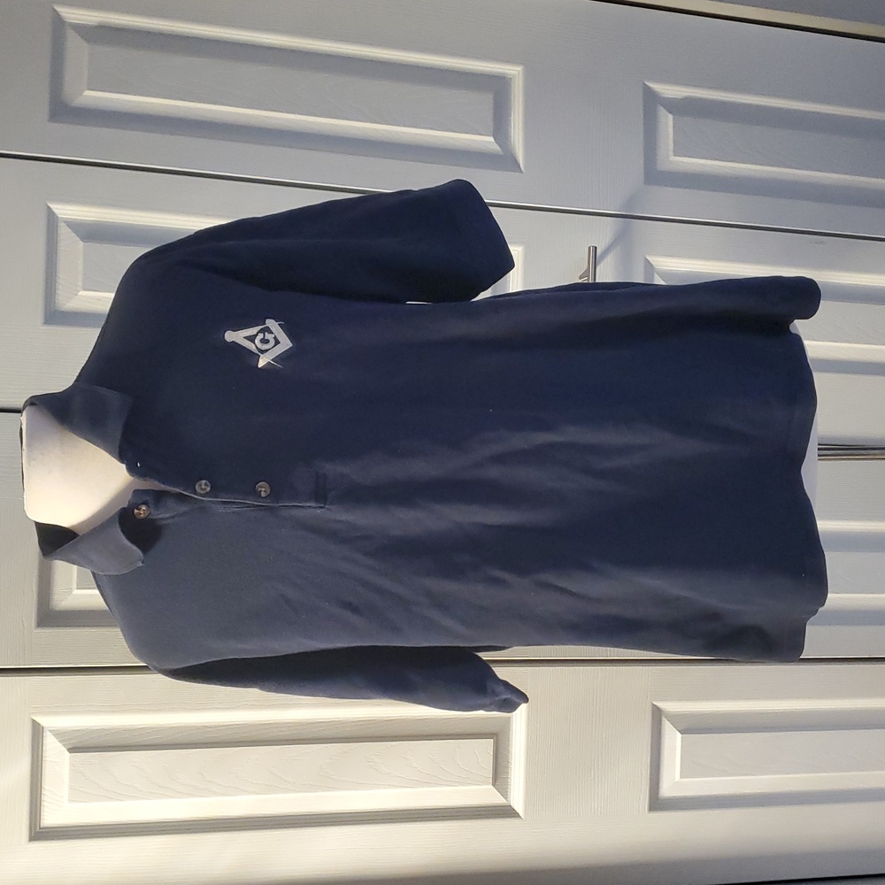 Navy Masonic polo